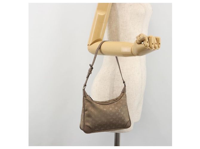 LOUIS VUITTON Borsa a mano Little Boulogne in raso Monogram Beige M92143 Auth 194553A - vista 20