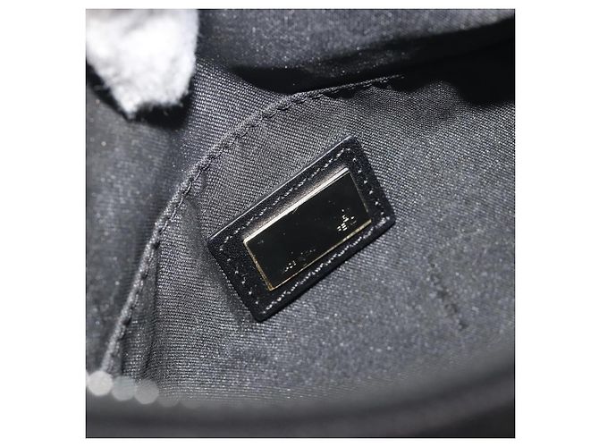 Borsa a Spalla FENDI Zucchino Canvas Marrone Scuro Argento Auth 193139V - vista 15
