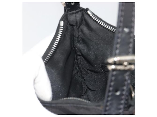 Borsa a Spalla FENDI Zucchino Canvas Marrone Scuro Argento Auth 193139V - vista 18