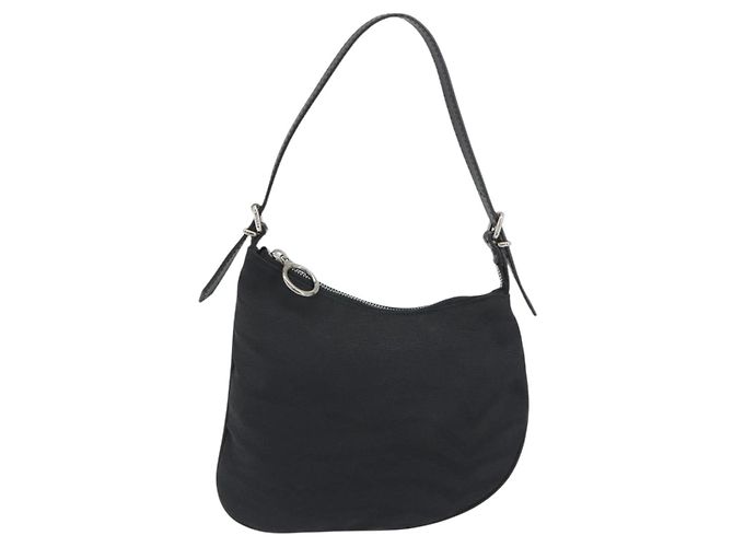 Borsa a Spalla FENDI Zucchino Canvas Marrone Scuro Argento Auth 193139V - vista 2