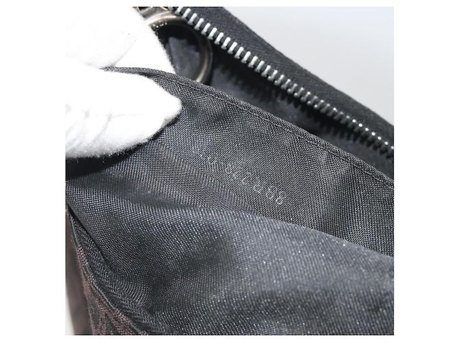 Borsa a Spalla FENDI Zucchino Canvas Marrone Scuro Argento Auth 193139V - vista 20