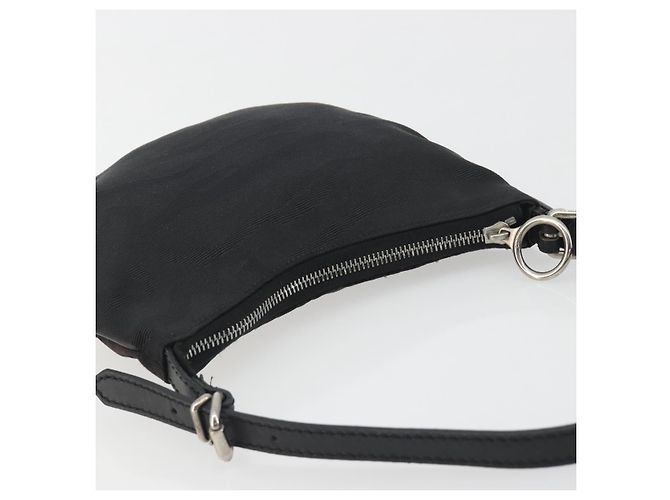 Borsa a Spalla FENDI Zucchino Canvas Marrone Scuro Argento Auth 193139V - vista 6