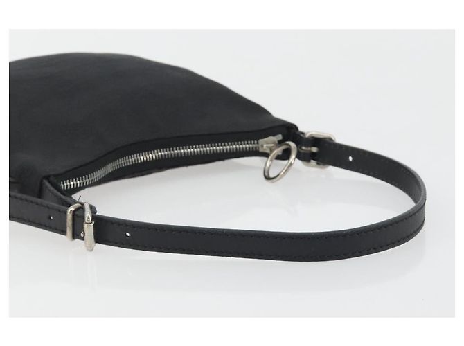 Borsa a Spalla FENDI Zucchino Canvas Marrone Scuro Argento Auth 193139V - vista 7