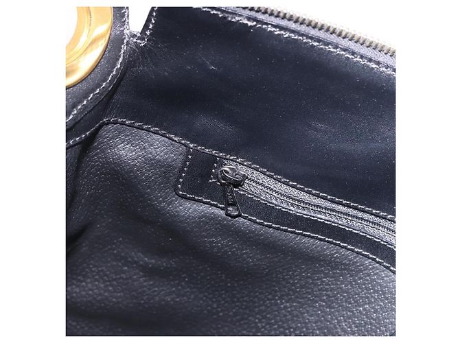 Céline CELINE Macadam Canvas Kreis Schultertasche PVC Schwarz Gold Authentisch am12198V Golden - Ansicht 20
