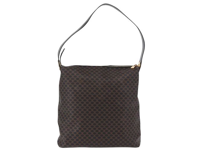 Céline CELINE Macadam Canvas Kreis Schultertasche PVC Schwarz Gold Authentisch am12198V Golden - Ansicht 3