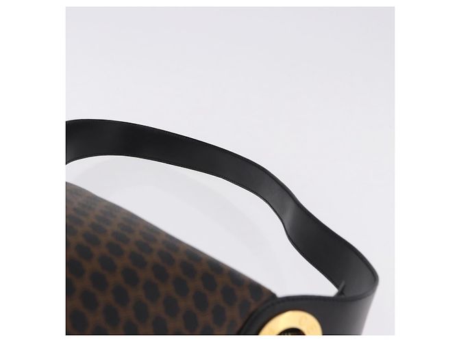 Céline CELINE Macadam Canvas Kreis Schultertasche PVC Schwarz Gold Authentisch am12198V Golden - Ansicht 8
