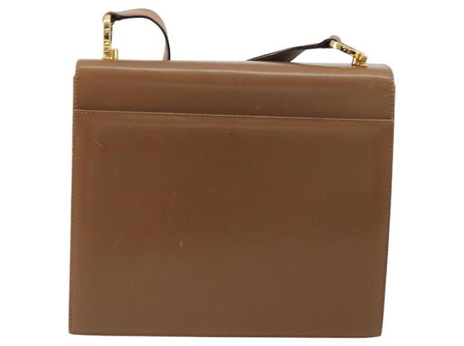 Salvatore Ferragamo Gancini Schultertasche Leder Braun Gold Auth 193110 Golden - Ansicht 3