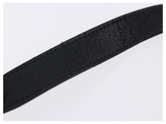 Saffiano Borsa a Spalla con Catena PRADA in pelle Safiano Nero Argento Auth ka5415 - vista 9