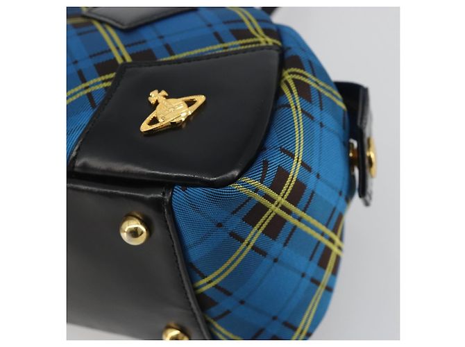 Borsa Vivienne Westwood in tela blu e oro Auth 194607A D'oro - vista 10