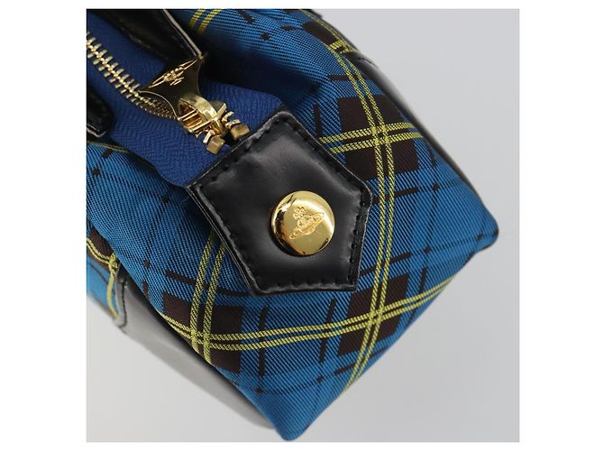 Borsa Vivienne Westwood in tela blu e oro Auth 194607A D'oro - vista 14