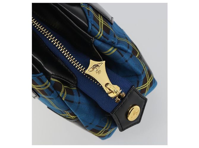Borsa Vivienne Westwood in tela blu e oro Auth 194607A D'oro - vista 15