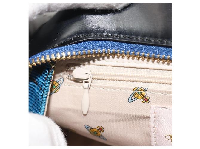 Borsa Vivienne Westwood in tela blu e oro Auth 194607A D'oro - vista 21
