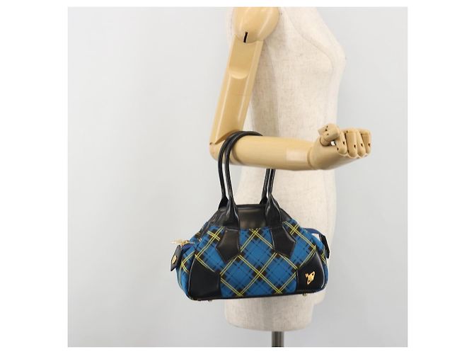 Borsa Vivienne Westwood in tela blu e oro Auth 194607A D'oro - vista 23