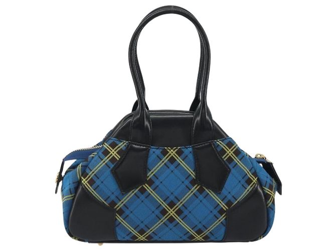 Borsa Vivienne Westwood in tela blu e oro Auth 194607A D'oro - vista 3