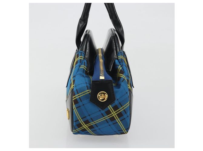 Borsa Vivienne Westwood in tela blu e oro Auth 194607A D'oro - vista 4