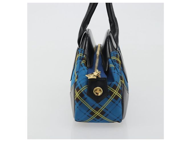Borsa Vivienne Westwood in tela blu e oro Auth 194607A D'oro - vista 5