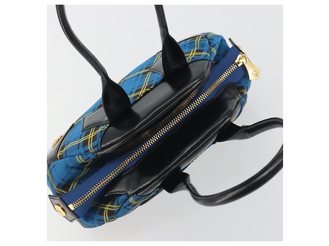 Borsa Vivienne Westwood in tela blu e oro Auth 194607A D'oro - vista 6