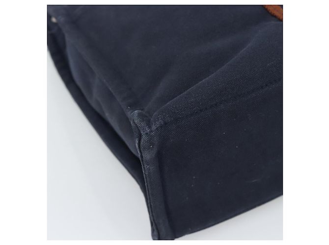 Hermès Borsa Fourre Tout MM HERMES in tela blu navy e argento Auth fm5406 - vista 11