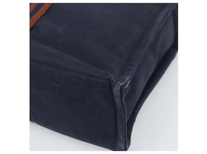 Hermès Borsa Fourre Tout MM HERMES in tela blu navy e argento Auth fm5406 - vista 12