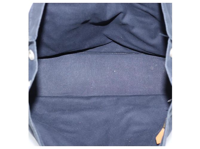 Hermès Borsa Fourre Tout MM HERMES in tela blu navy e argento Auth fm5406 - vista 14