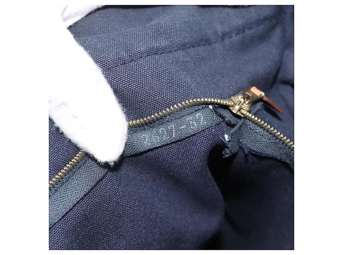 Hermès Borsa Fourre Tout MM HERMES in tela blu navy e argento Auth fm5406 - vista 19