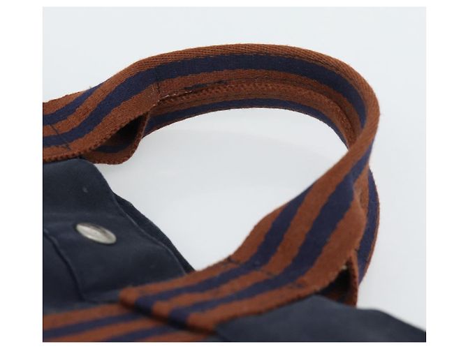 Hermès Borsa Fourre Tout MM HERMES in tela blu navy e argento Auth fm5406 - vista 8