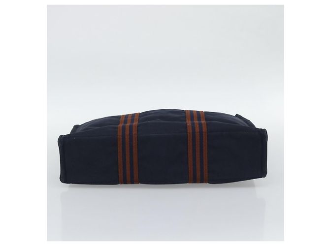 Hermès Borsa Fourre Tout MM HERMES in tela blu navy e argento Auth fm5406 - vista 9