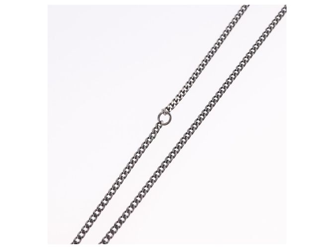 Collana CHANEL COCO Mark Stone in metallo argento CC Autentica yk20638M - vista 11