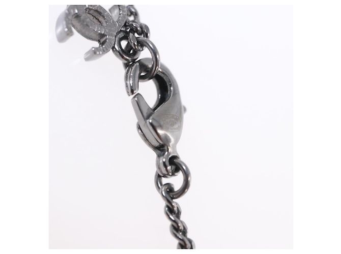 Collana CHANEL COCO Mark Stone in metallo argento CC Autentica yk20638M - vista 14