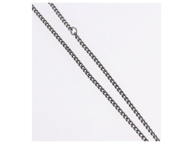 Collana CHANEL COCO Mark Stone in metallo argento CC Autentica yk20638M - vista 5
