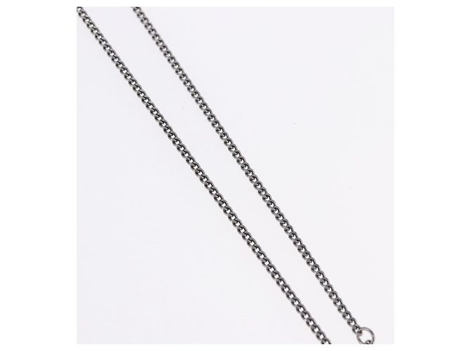 Collana CHANEL COCO Mark Stone in metallo argento CC Autentica yk20638M - vista 6