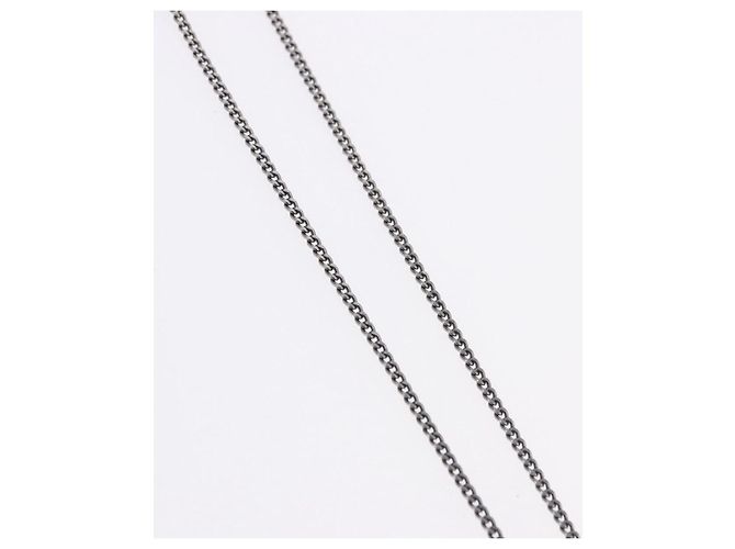 Collana CHANEL COCO Mark Stone in metallo argento CC Autentica yk20638M - vista 7