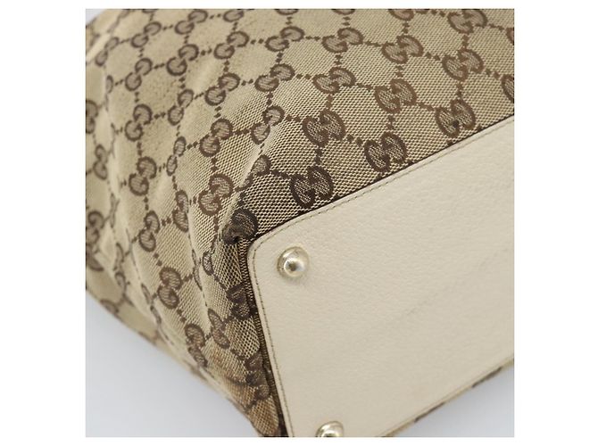 Borsa Tote GUCCI GG Canvas Beige Oro 120836 Auth BA14113 D'oro - vista 11