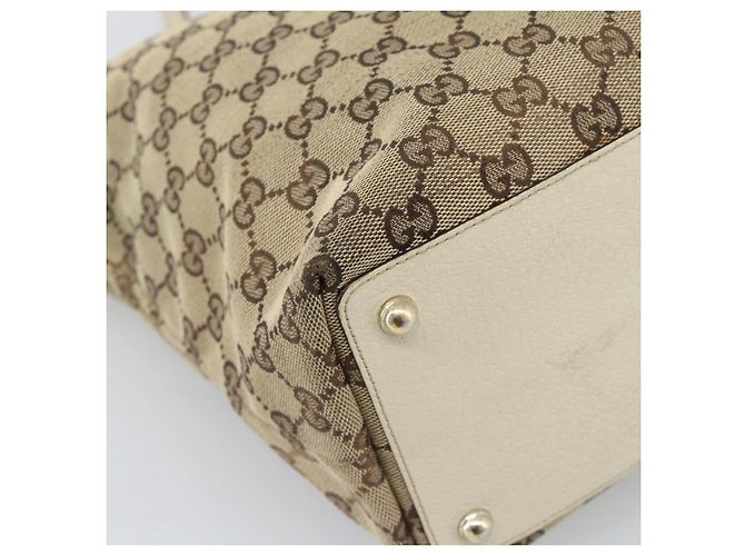 Borsa Tote GUCCI GG Canvas Beige Oro 120836 Auth BA14113 D'oro - vista 13