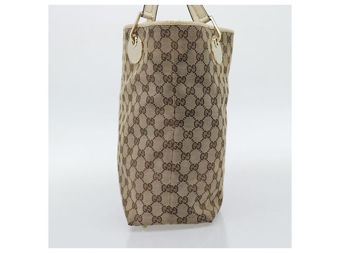 Borsa Tote GUCCI GG Canvas Beige Oro 120836 Auth BA14113 D'oro - vista 5