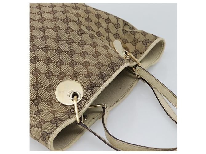 Borsa Tote GUCCI GG Canvas Beige Oro 120836 Auth BA14113 D'oro - vista 6