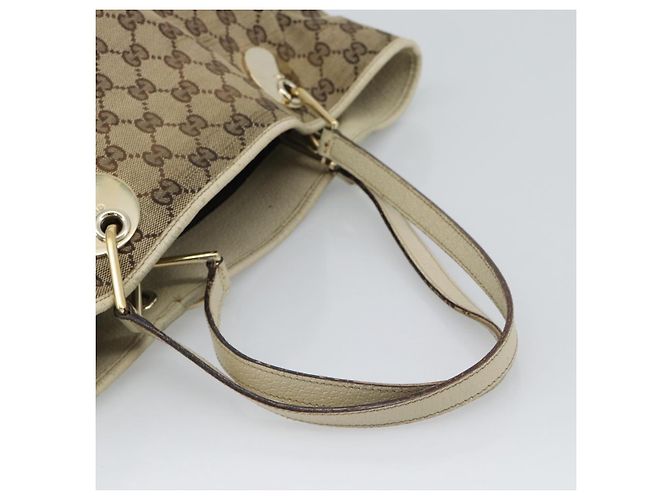 Borsa Tote GUCCI GG Canvas Beige Oro 120836 Auth BA14113 D'oro - vista 7