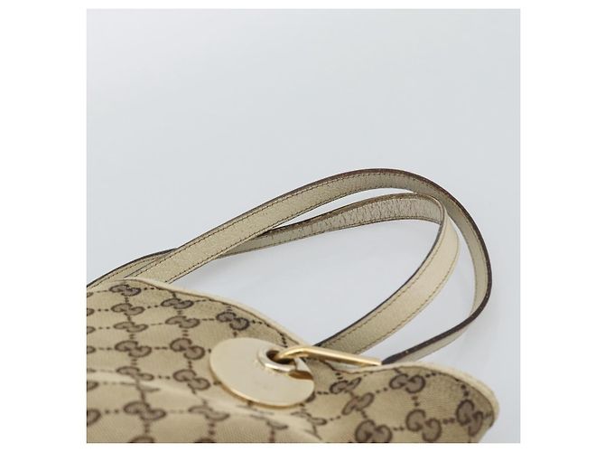 Borsa Tote GUCCI GG Canvas Beige Oro 120836 Auth BA14113 D'oro - vista 8