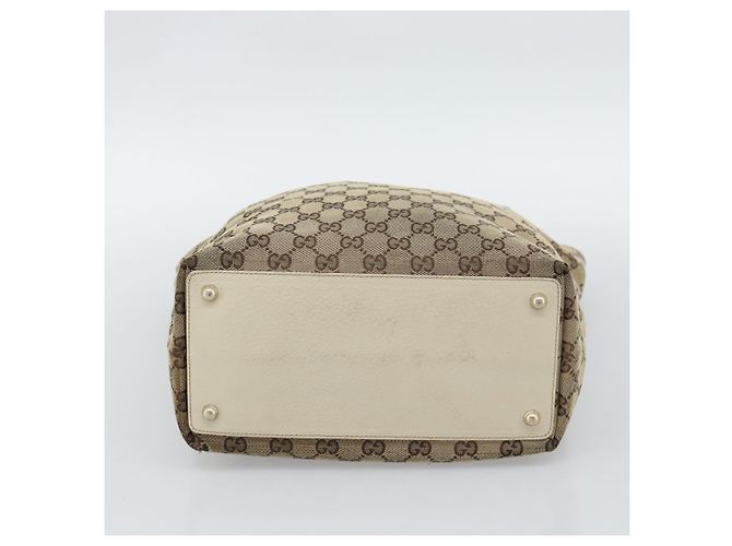 Borsa Tote GUCCI GG Canvas Beige Oro 120836 Auth BA14113 D'oro - vista 9