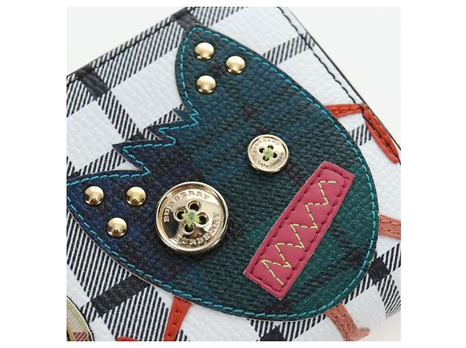 BURBERRY Christine Applique Round Wallet Leather Multicolor Gold Auth am12140V Multicolore D'oro - vista 13