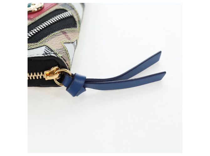 BURBERRY Christine Applique Round Wallet Leather Multicolor Gold Auth am12140V Multicolore D'oro - vista 16