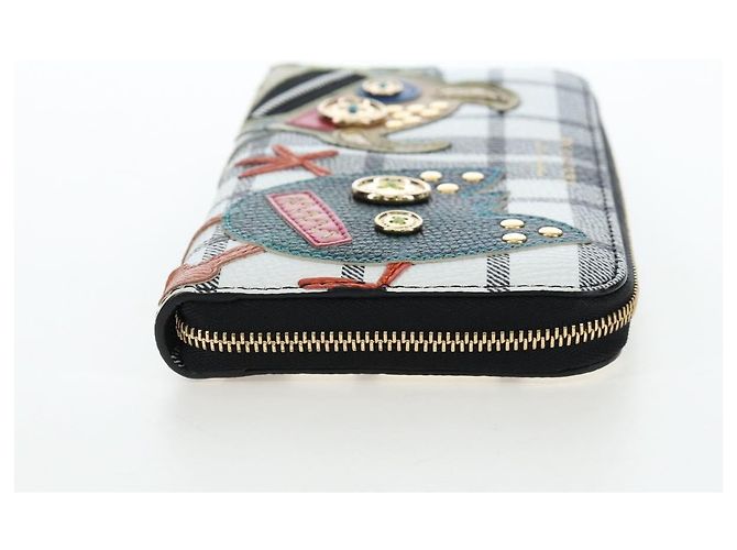 BURBERRY Christine Applique Round Wallet Leather Multicolor Gold Auth am12140V Multicolore D'oro - vista 6