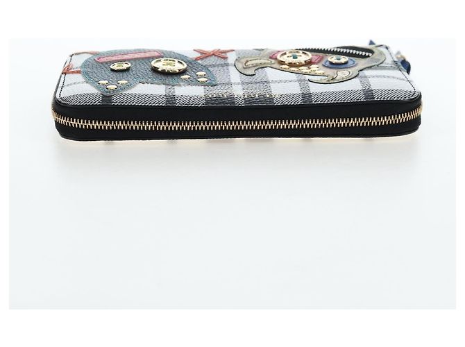 BURBERRY Christine Applique Round Wallet Leather Multicolor Gold Auth am12140V Multicolore D'oro - vista 7