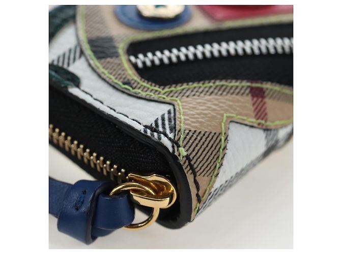 BURBERRY Christine Applique Round Wallet Leather Multicolor Gold Auth am12140V Multicolore D'oro - vista 9