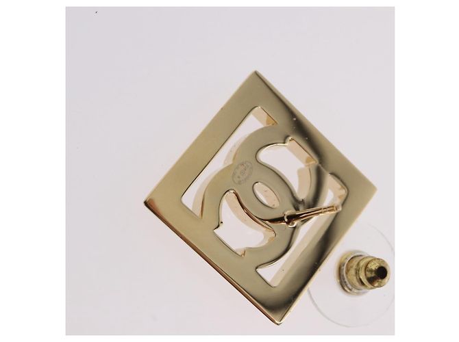 Orecchini CHANEL Metallo Tonalità Oro White CC Auth ar14117M Bianco - vista 10