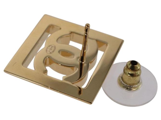 Orecchini CHANEL Metallo Tonalità Oro White CC Auth ar14117M Bianco - vista 5