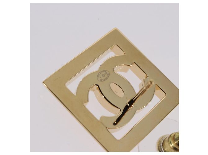 Orecchini CHANEL Metallo Tonalità Oro White CC Auth ar14117M Bianco - vista 6