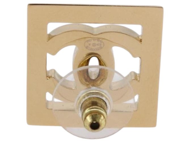 Orecchini CHANEL Metallo Tonalità Oro White CC Auth ar14117M Bianco - vista 8