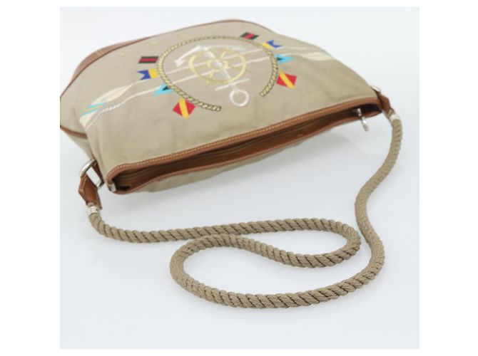 Borsa a Spalla GUCCI Tela Beige Argento 001 090 1130 Auth ep15290 - vista 7
