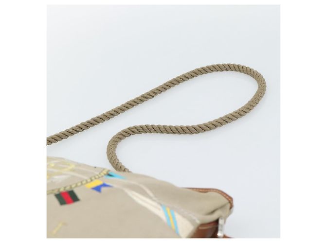 Borsa a Spalla GUCCI Tela Beige Argento 001 090 1130 Auth ep15290 - vista 8